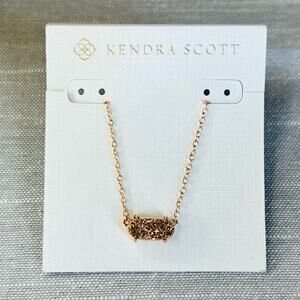 New Kendra Scott Ever Drusy Pendant Necklace in Rose Gold